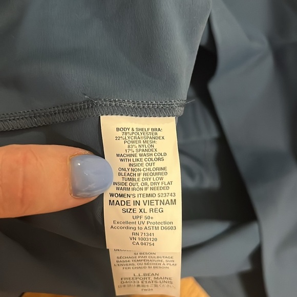 NWT L.L. Bean Everyday Performance Tank Top Iron Blue Sz XL - Picture 8 of 9